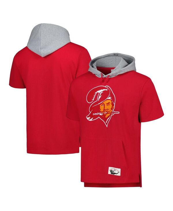 ミッチェル&ネス メンズ アウター パーカー・スウェット Mitchell & Ness Men's Red Tampa Bay Buccaneers Postgame Short Sleeve Hoodie Red レッド