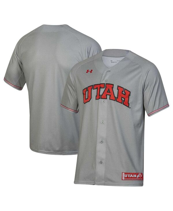アンダーアーマー メンズ トップス シャツ ジャージー Under Armour Men's Utah Utes Replica Baseball Jersey Gray グレー