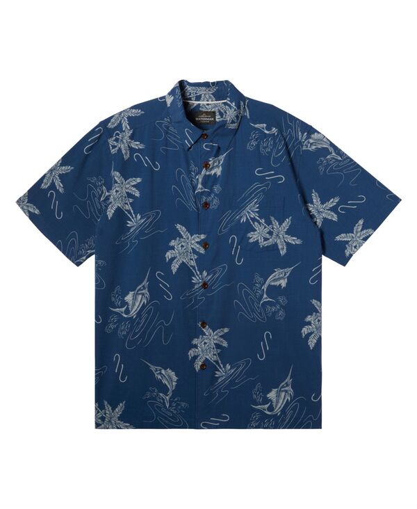 クイックシルバー ウォーター マン メンズ トップス シャツ ミニ Quiksilver Waterman Quiksilver Men's Bimini Twist Short Sleeve Shirt Ensign Blue Bimini Twist ブルー