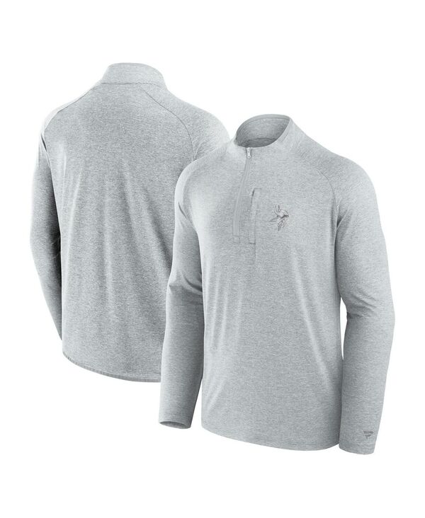 ファナティクス メンズ アウター 上衣・上衣 Fanatics Men\u0027s and Women\u0027s Gray Minnesota Vikings Front Office Performance Primary Quarter-Zip Jacket Gray 薄墨色