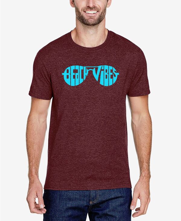 エルエーポップアート メンズ トップス Tシャツ LA Pop Art Men's Beach Vibes Premium Blend Word Art-Shirt Burgundy バーガンディ