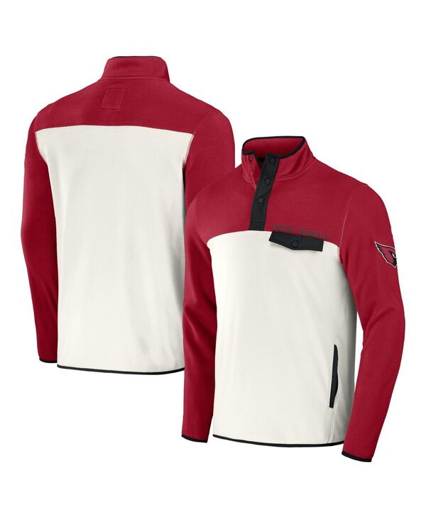 ファナティクス メンズ アウター ジャケット・ブルゾン フリース Fanatics Men's Cardinal/Cream Arizona Cardinals Micro Fleece Quarter-Snap Jacket Cardinal/Cream クリーム