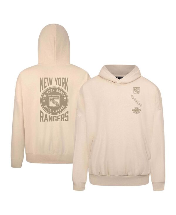 レベルウェア メンズ アウター パーカー・スウェット LevelWear Men's Cream New York Rangers Contact Stampullover Hoodie Cream クリーム