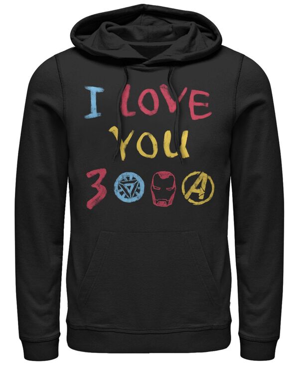 フィフスサン メンズ アウター パーカー・スウェット Fifth Sun Marvel Men's Avengers Endgame Iron Man Handrawn I Love You 3000 Pullover Hoodie Black ブラック