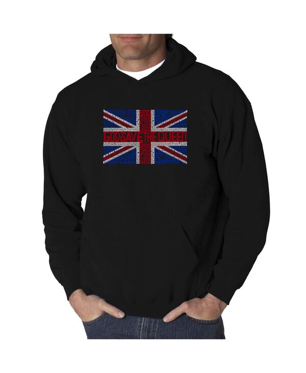 エルエーポップアート メンズ アウター パーカー・スウェット シャツ LA Pop Art Men's Word Art Hooded Sweatshirt - God Save The Queen Black ブラック|ReVida 店