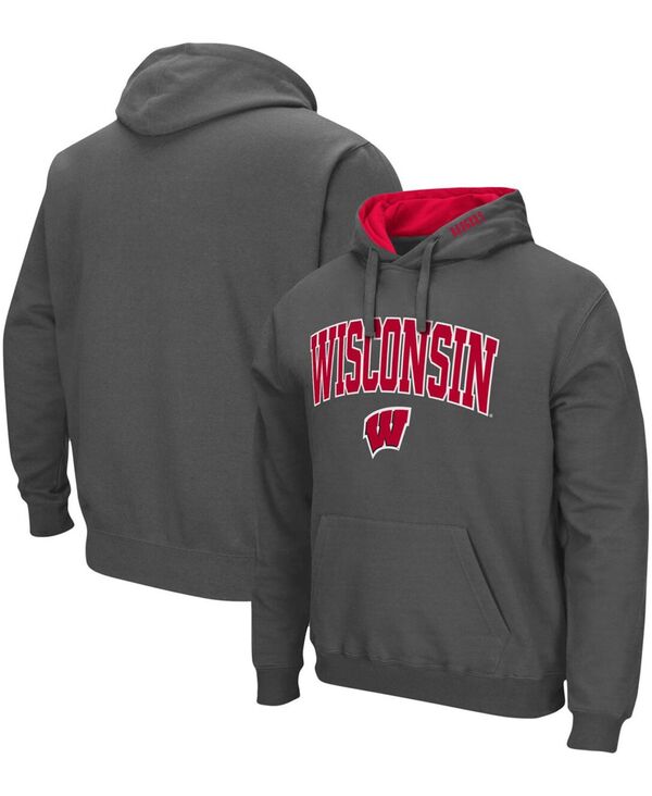 コロシアム メンズ アウター パーカー・スウェット ロゴ Colosseumen's Wisconsin Badgers Arch Logo 3.0 Pullover Hoodie Charcoal チャコール