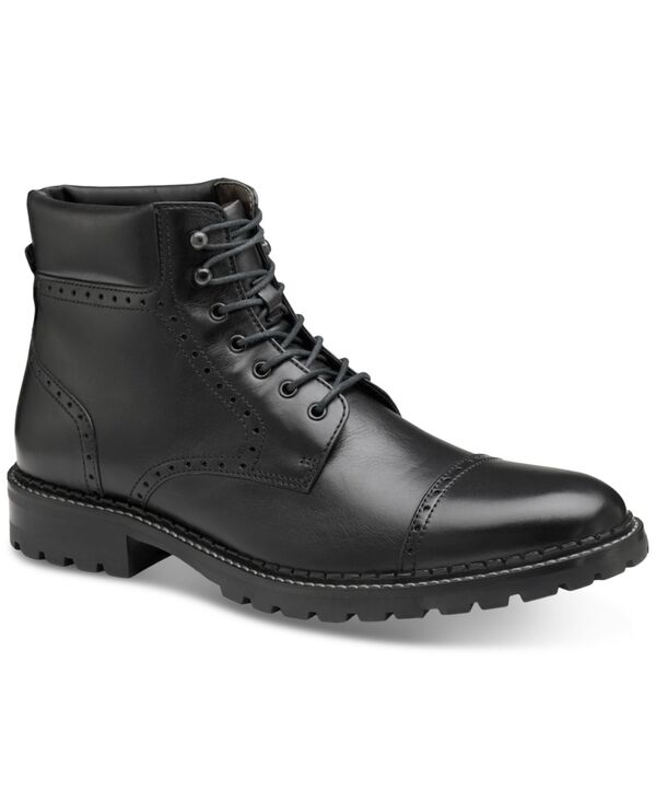 ジョンストンアンドマーフィー メンズ シューズ ブーツ・レインブーツ ブローグ キャップ Johnston & Murphy Men's Garrison Brogue Cap Toe Boot Black ブラック