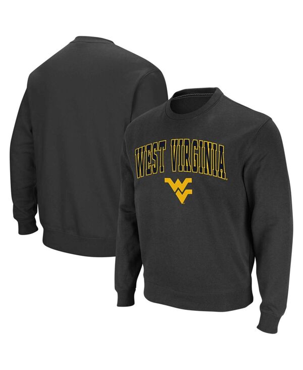 コロシアム メンズ アウター パーカー・スウェット クルーネック シャツ ロゴ Colosseumen's West Virginia Mountaineers Arch and Logo Crew Neck Sweatshirt Charcoal チャコール
