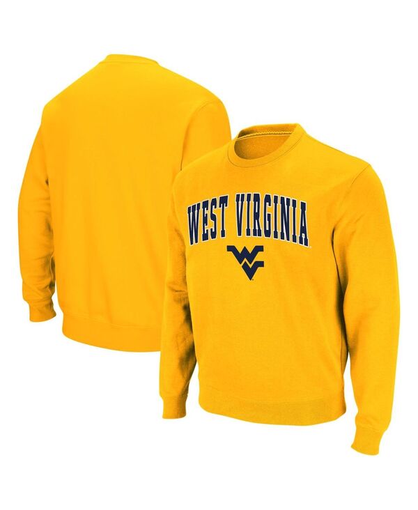 コロシアム メンズ アウター パーカー・スウェット クルーネック シャツ ロゴ Colosseumen's West Virginia Mountaineers Arch and Logo Crew Neck Sweatshirt Gold ゴールド