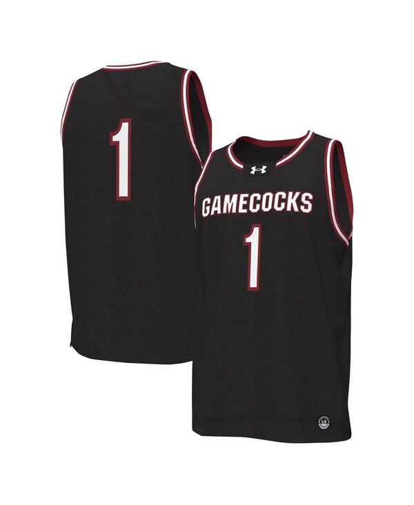 アンダーアーマー メンズ トップス シャツ ジャージー Under Armour Men's #1South Carolina Gamecocks Replica Basketball Jersey Black ブラック｜ReVida 店
