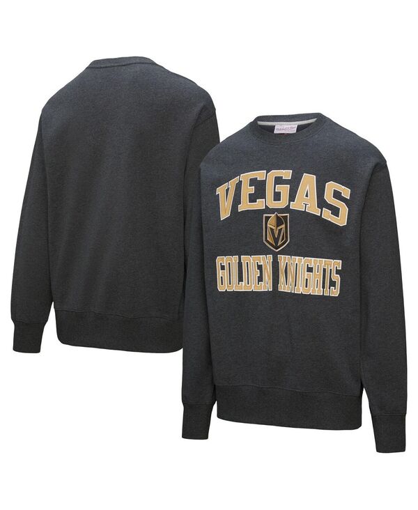 ミッチェル&ネス メンズ アウター パーカー・スウェット シャツ フリース Mitchell & Ness Men's Black Vegas Golden Knights Playoff Win Fleece Pullover Sweatshirt Charcoal チャコール