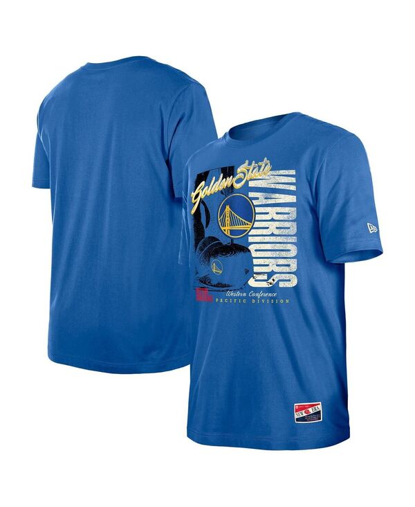 ニューエラ メンズ トップス Tシャツ ヴィンテージ New Era Men's Royal Golden State Warriors Distressed Throwback Vintage Color Pack T-Shirt Royal