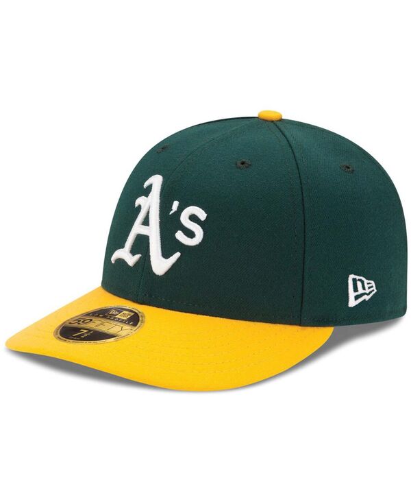 ニューエラ メンズ アクセサリー 帽子 New Era Men's Oakland Athletics Home Authenticollection-Field Low Profile 59FIFTY Fitted Hat Green グリーン｜ReVida 店