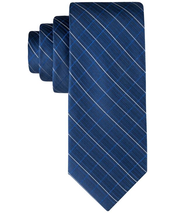 カルバンクライン メンズ アクセサリー ネクタイ Calvin Klein Men's Etched Windowpane Tie Navy ネイビー