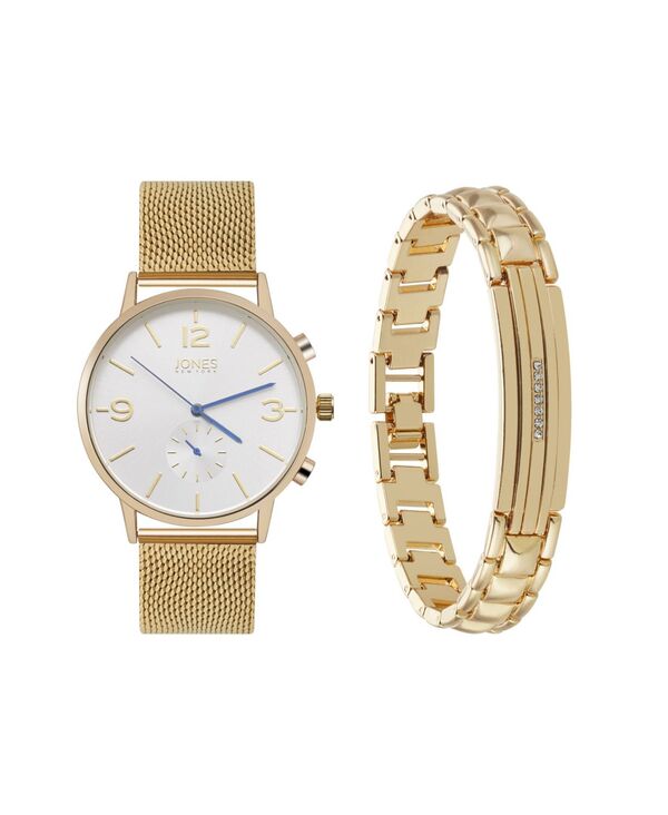 ジョーンズニューヨーク メンズ アクセサリー 腕時計 Jones New York Men's Analogold-Tone Metalloy Bracelet Watch 42mm and Bracelet Set Silver Gold ゴールド
