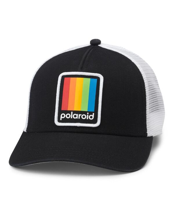 アメリカンニードル メンズ アクセサリー 帽子 Americaneedle Men's and Women's Black/White Polaroid Twill Valin Patch Adjustable Trucker Hat Black White ホワイト
