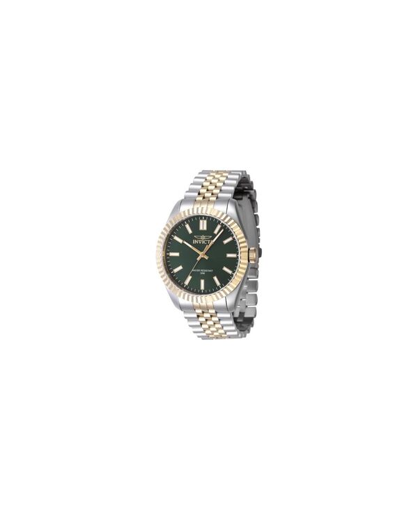 インビクタ メンズ アクセサリー 腕時計 Invicta Men's 47485 Specialty Quartz 3 Hand Green Dial Watch Silver シルバー