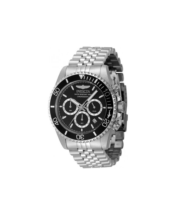 インビクタ メンズ アクセサリー 腕時計 Invicta Men's 48381 Pro Diver Quartz Chronograph Black Dial Watch Silver シルバー