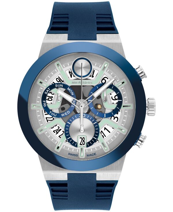 モバド メンズ アクセサリー 腕時計 Movado Men's Bold Fusion Swiss Quartz Chrono Blue Silicone Watch 44.50mm Blue ブルー|ReVida 店