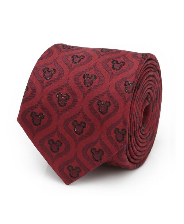 ウォルトディズニー メンズ 付属物 タイ トール 地絹 Disney Men\u0027s Mickey Mouse Holiday Metallic Silk Tie Red 赤いこと ネクタイ-バッグ・小物・ブランド雑貨