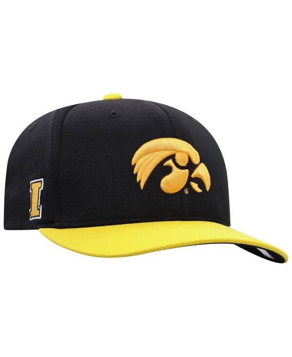 トップオブザワールド メンズ アクセサリー 帽子 Top of the World Men's Black Gold Iowa Hawkeyes Two-Tone Reflex Hybrid Tech Flex Hat Black Gold ブラック
