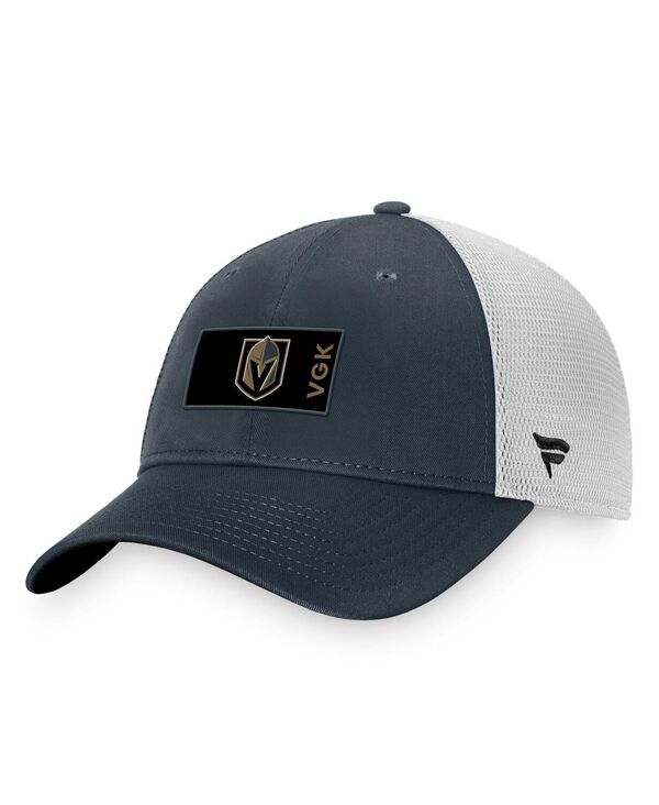 ファナティクス メンズ アクセサリー 帽子 Fanatics Men's Charcoal White Vegas Golden Knights Authentic Pro Rink Trucker Snapback Hat Charcoal White ホワイト 8,610円