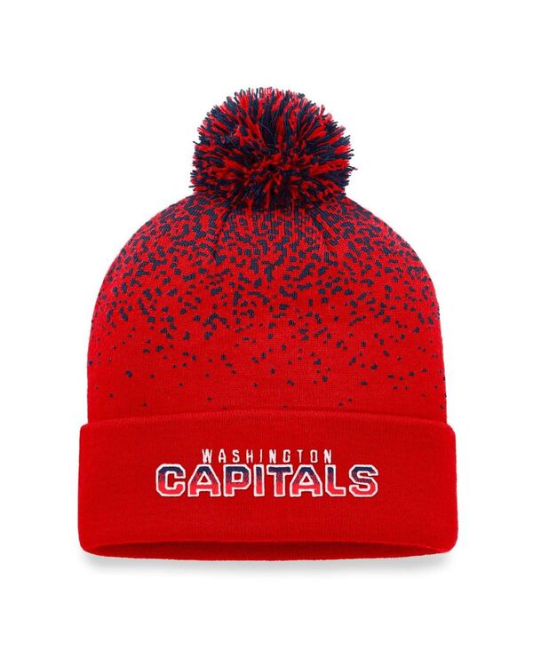 ファナティクス メンズ アクセサリー 帽子 キャップ ニット Fanatics Men's Red Washington Capitals Iconic Gradient Cuffed Knit Hat with Pom Red レッド