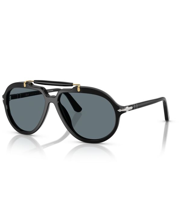 ペルソル レディース 付属物 サングラス・アイウェア Persol Unisex Polarized Sunglasses PO0202S Black 黒いこと