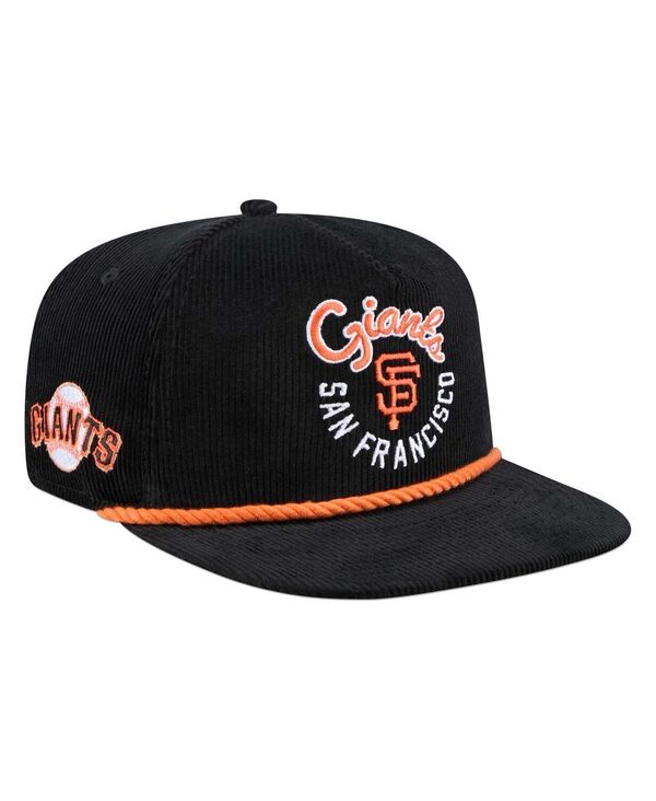ニューエラ メンズ アクセサリー 帽子 コーデュロイ New Era Men's Black San Francisco Giants Full Circle CorduroyGolfer Adjustable Hat Black ブラック