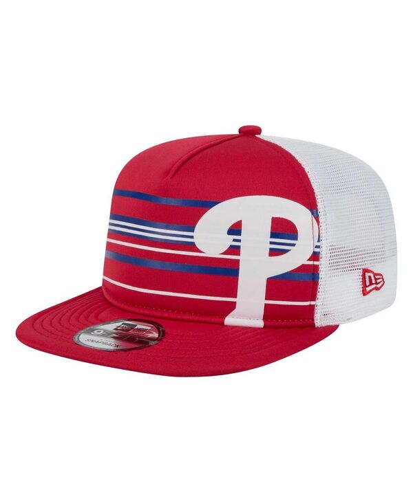 ニューエラ メンズ アクセサリー 帽子 New Era Men's Red Philadelphia Phillies 9FIFTY A-Frame Trucker Snapback Hat Red レッド