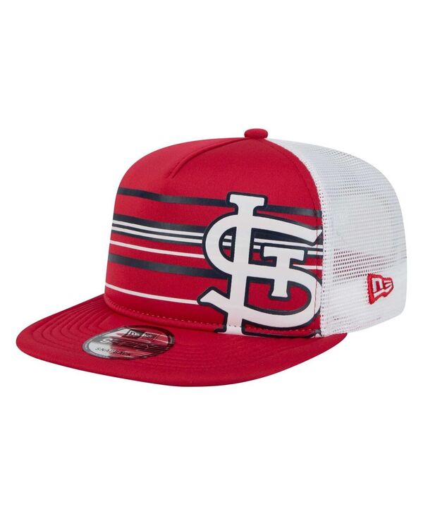 ニューエラ メンズ アクセサリー 帽子 New Era Men's Red St. Louis Cardinals 9FIFTY A-Frame Trucker Snapback Hat Red レッド