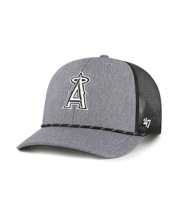47 ブランド メンズ アクセサリー 帽子 '47 Brand Men's Charcoalos Angeles Angels Carbon Rope Trucker Adjustable Hat Charcoal チャコール|ReVida 店