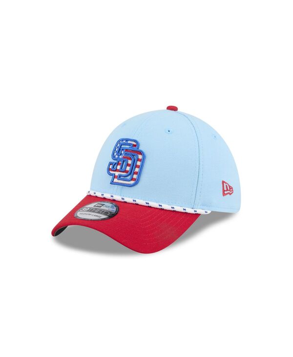 ニューエラ メンズ アクセサリー 帽子 New Era Men's Light Blue/Red San Diego Padres 2025 Fourth of July 39THIRTY Flex Hat Light Blue Red ブルー