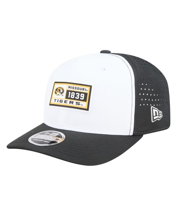 ニューエラ メンズ アクセサリー 帽子 New Era Men's White/Black Missouri Tigers Perforated Patched 9SEVENTY Adjustable Hat White Black ホワイト｜ReVida 店