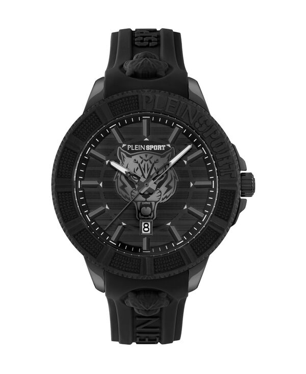 プレイン スポーツ メンズ アクセサリー 腕時計 Plein Sport Men's City Rush 3 Handate Quartz Black Silicone Strap Watch 45mm Black ブラック