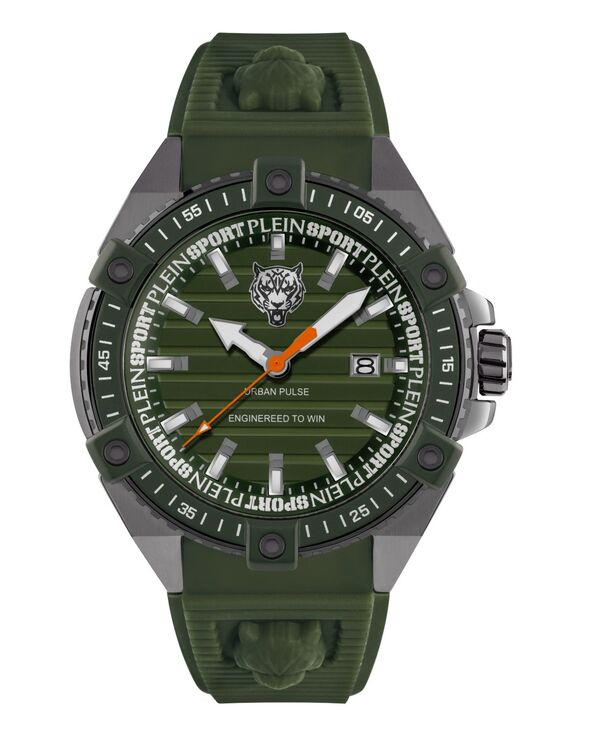 プレイン スポーツ メンズ アクセサリー 腕時計 Plein Sport Men's Urban Pulse 3 Handate Quartz Green Silicone Strap Watch 47MM Green グリーン
