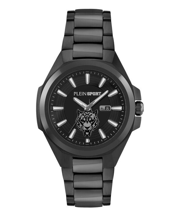 プレイン スポーツ メンズ アクセサリー 腕時計 Plein Sport Men's Tigermaster 3 Handate Quartz IP Black Bracelet Watch 47mm Black ブラック|ReVida 店