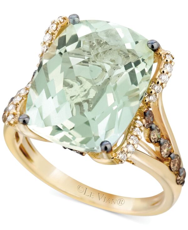 ル ヴァン レディース アクセサリー リング Le Vian Mint Julep Quartz (9-3/4 ct.w.) White Diamond (1/8 ct.w.) and Chocolate Diamond (3/8 ct.w.) Ring in 14k Mint Julep Quartz ミント