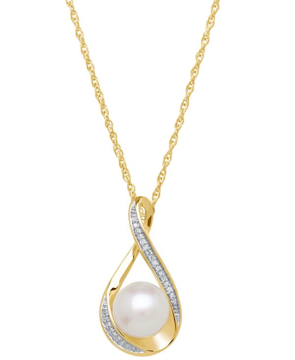 ホノラ レディース アクセサリー ネックレス・チョーカー・ペンダントトップ レース Honora Cultured Freshwater Pearl (9mm) andiamond Accent Pendant 18\