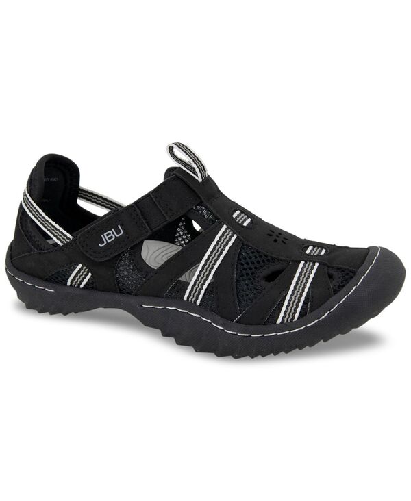 ジャイビーユー レディース シューズ サンダル JBU Women's Regional Water-Ready Strappy Sandal Flats Black/white ホワイト