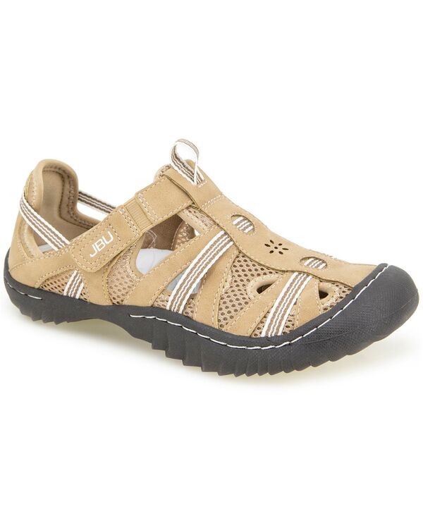 ジャイビーユー レディース シューズ サンダル JBU Women's Regional Water-Ready Strappy Sandal Flats Tan/White ホワイト