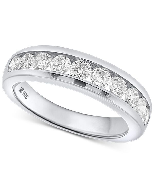 フォーエバー グロウン ダイヤモンズ レディース アクセサリー リング Forever Grown Diamonds Lab Grown Diamond Channel-Set Band (1 ct.w.) in Sterling Silver or 14k Gold-Plated Sterling Silver シルバー