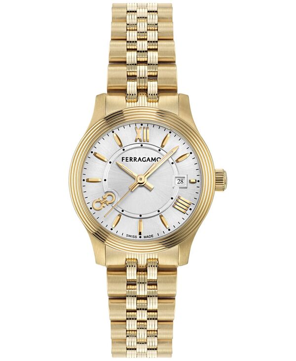 フェラガモ レディース アクセサリー 腕時計 Tシャツ Ferragamo Women'swiss Duo Gold Ion Plated Stainlessteel Bracelet Watch 28mm Gold ゴールド