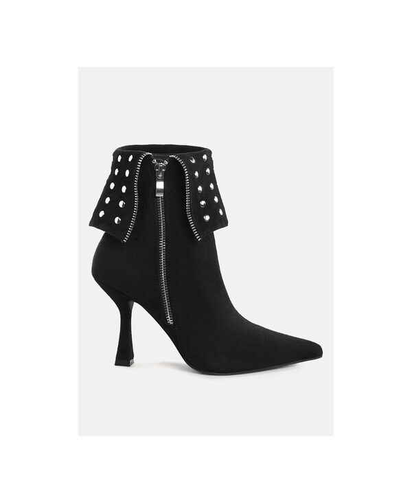 ロンドンラグ レディース シューズ ブーツ・レインブーツ London Rag Womens Piccini Stud Embellished Foldover Boots Black ブラック