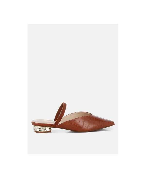 ロンドンラグ レディース シューズ サンダル ヒール London Rag Renata Fantasy Heel Croco Mules Tan タン|ReVida 店