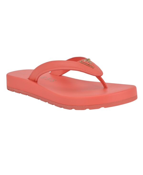 ゲス レディース シューズ サンダル ロゴ GUESS Candry Triangle Logo Eva Thong Flip Flops Orange オレンジ|ReVida 店