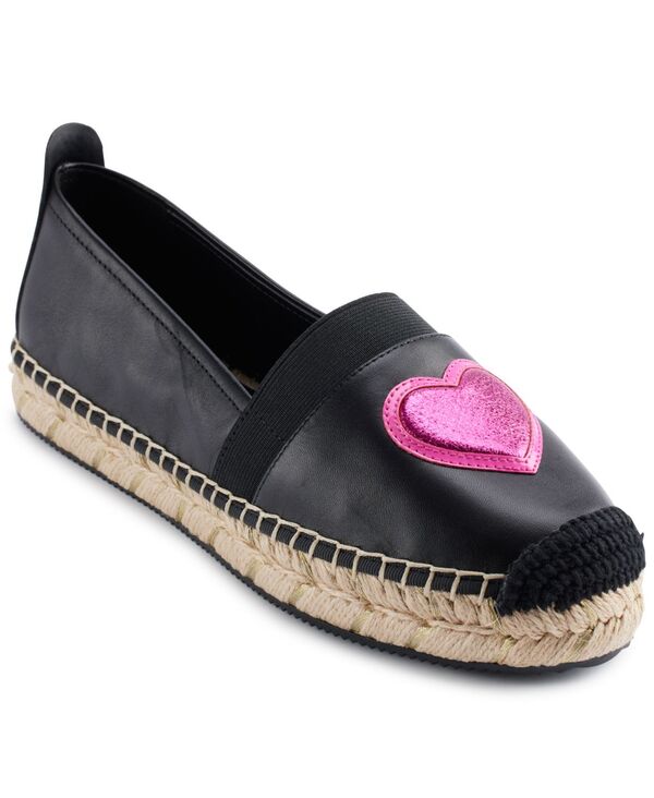 長い巻き毛 ラガーフェルド レディース シューズ パンプス KARLAGERFELD PARIS Women\u0027s Manika Heart Patch Espadrille Flats Black 黒いこと