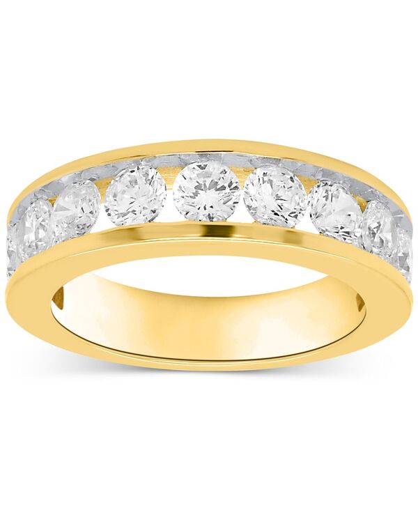フォーエバー グロウン ダイヤモンズ レディース アクセサリー リング Forever Grown Diamonds Lab Grown Diamond Channel Set Band (2 ct.w.) in Sterling Silver or 14K Gold-Plated Sterlingold-Plated Sterling Silver ゴールド|ReVida 店