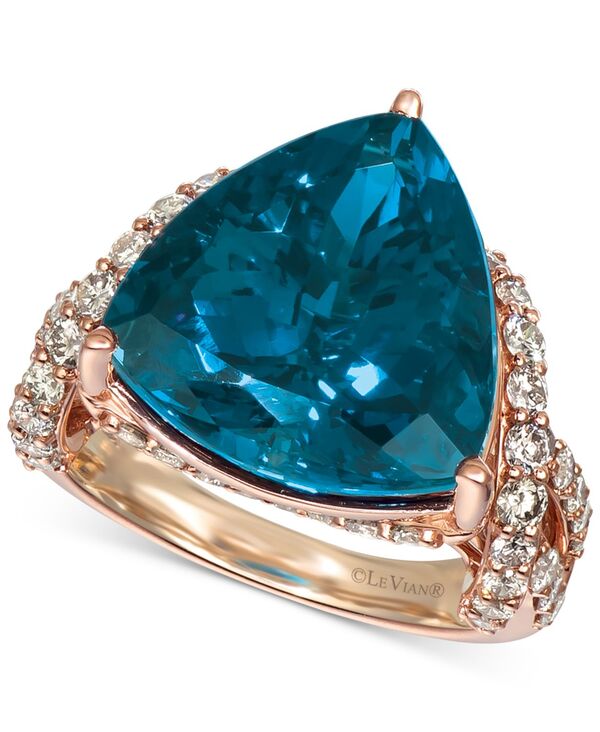 ル ヴァン レディース アクセサリー リング Le Vian Deep Sea Blue Topaz (9 ct.w.) & Nude Diamonds (1-3/4 ct.w.) Ring in 14k Rose Blue Topaz ブルー