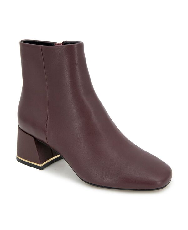ケネスコール レディース シューズ ブーツ・レインブーツ アンクル ヒール Kenneth Cole New York Women's Alec Block Heel Ankle Booties Oxblood Leather オックスブラッド画像